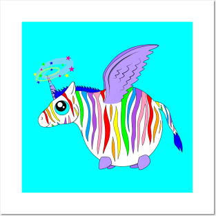 Rainbow zebra-fly Posters and Art